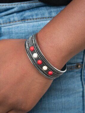 Paparazzi Jewelry Accessories - Quarry Quake - Red Bracelet - Vintage